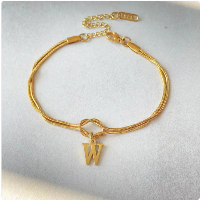 Pulseira Nó do Amor – Corrente de Cobra Dourada