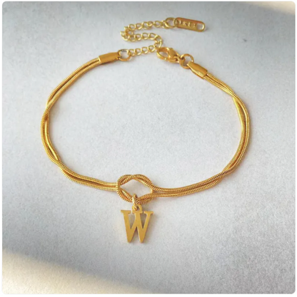 Pulseira Nó do Amor – Corrente de Cobra Dourada