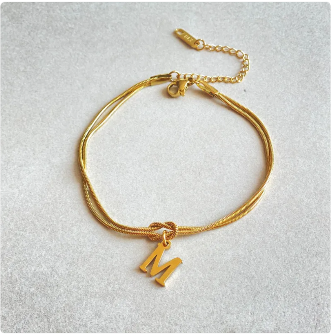 Pulseira Nó do Amor – Corrente de Cobra Dourada
