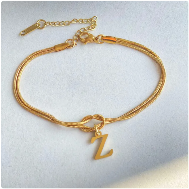 Pulseira Nó do Amor – Corrente de Cobra Dourada