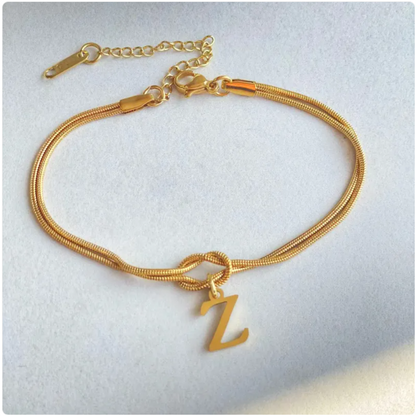 Pulseira Nó do Amor – Corrente de Cobra Dourada