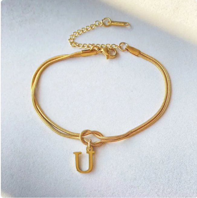 Pulseira Nó do Amor – Corrente de Cobra Dourada