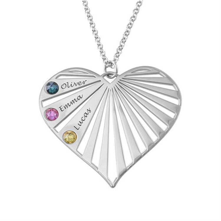 Colar de Diamantes em Forma de Coração Personalizado para Mulheres