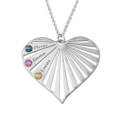 Colar de Diamantes em Forma de Coração Personalizado para Mulheres