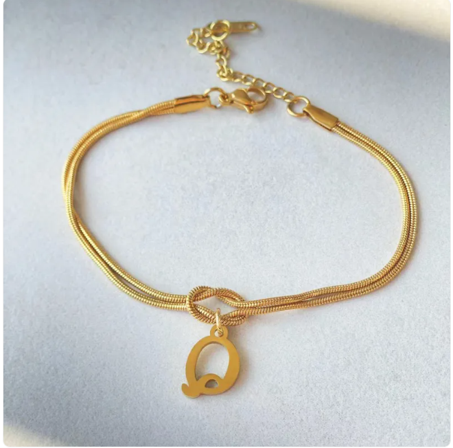 Pulseira Nó do Amor – Corrente de Cobra Dourada