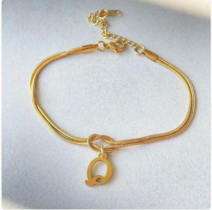 Pulseira Nó do Amor – Corrente de Cobra Dourada
