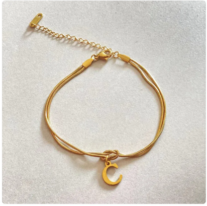 Pulseira Nó do Amor – Corrente de Cobra Dourada