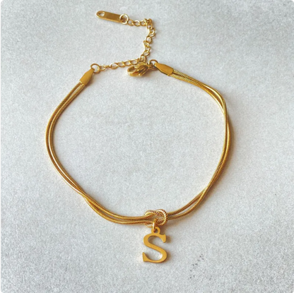 Pulseira Nó do Amor – Corrente de Cobra Dourada