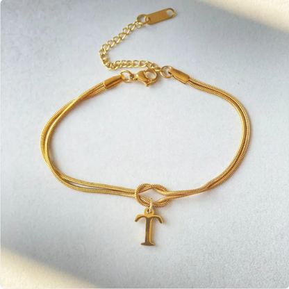 Pulseira Nó do Amor – Corrente de Cobra Dourada