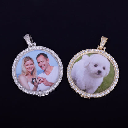 Medalhão Personalizado com Foto e Pingente de Zircônia Colorida