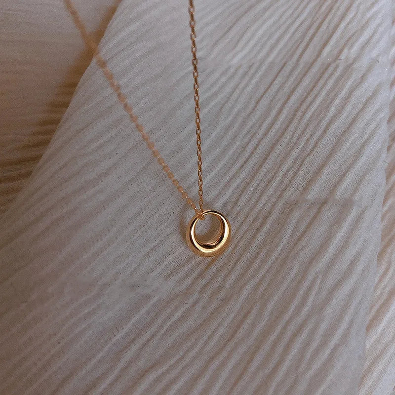 Pravelle Geometric Round Circle Clavicle Necklace