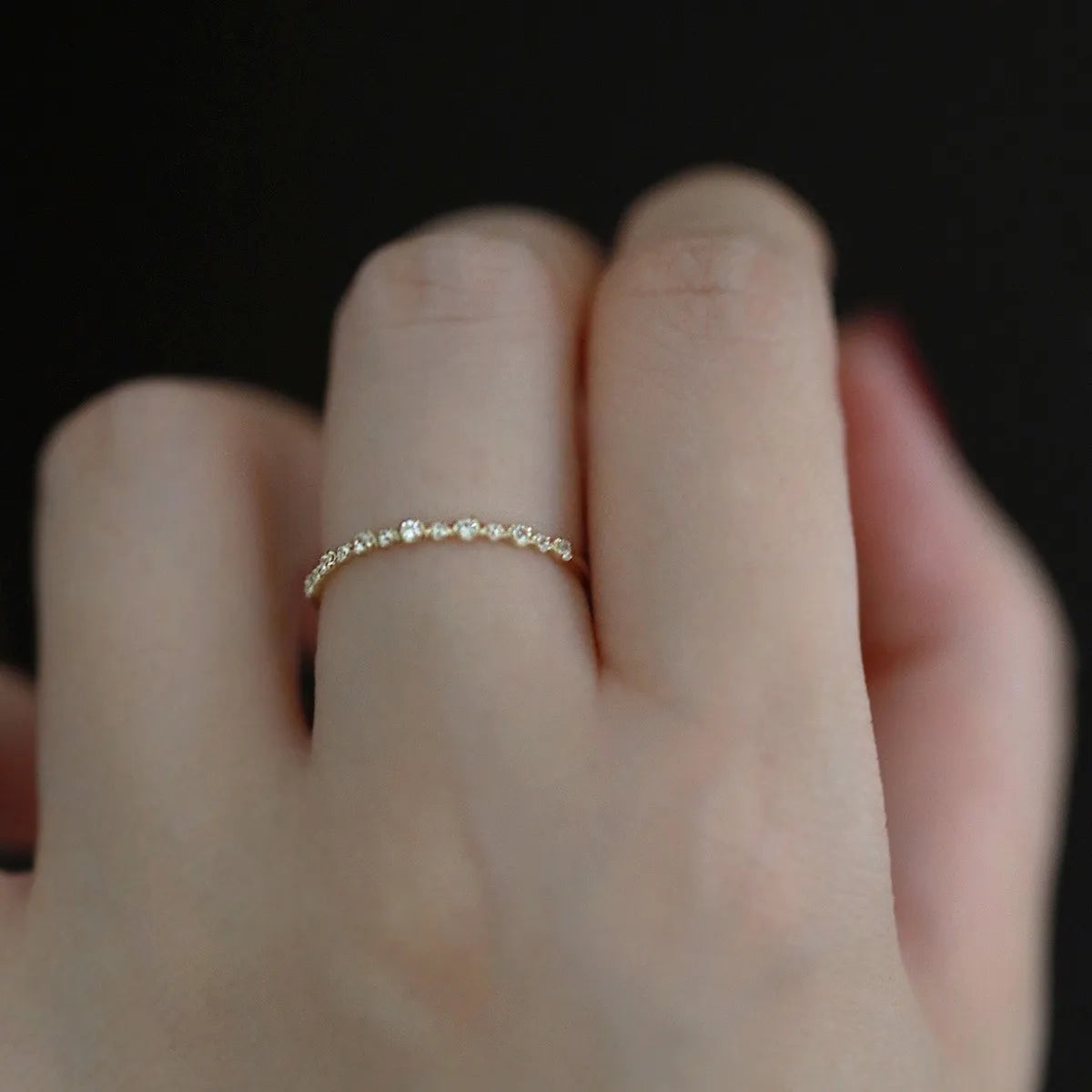 925 Sterling Silver 14K Gold Plating Sparkling Zircon Geometric Ring for Women Exquisite Sweet Party Wedding Jewelry Accessory