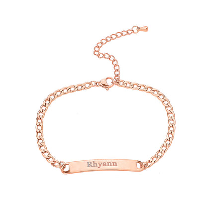 Pulseira de Nome Personalizado em Aço Inoxidável com Letras em Inglês