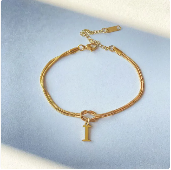 Pulseira Nó do Amor – Corrente de Cobra Dourada
