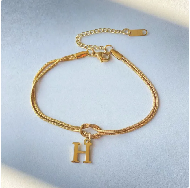 Pulseira Nó do Amor – Corrente de Cobra Dourada