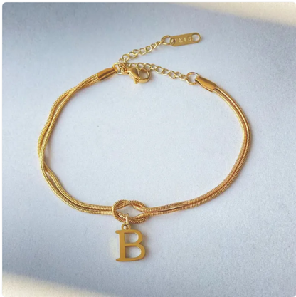 Pulseira Nó do Amor – Corrente de Cobra Dourada