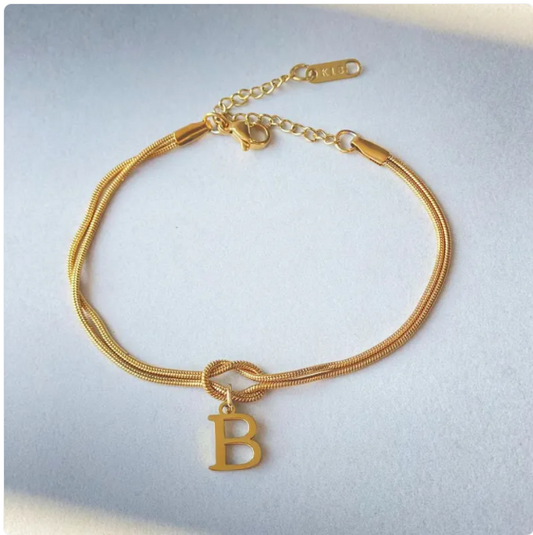 Pulseira Nó do Amor – Corrente de Cobra Dourada
