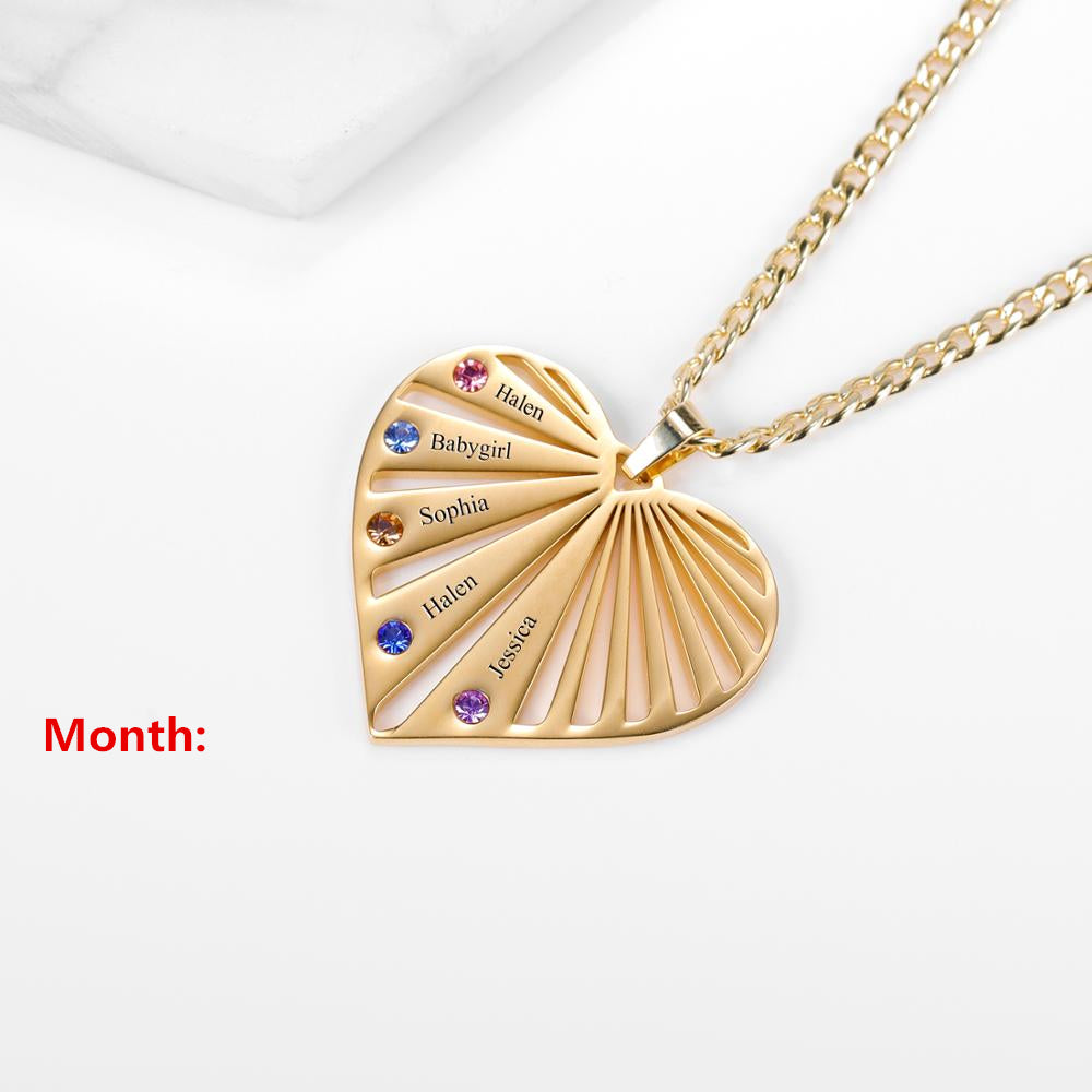 Colar de Diamantes em Forma de Coração Personalizado para Mulheres