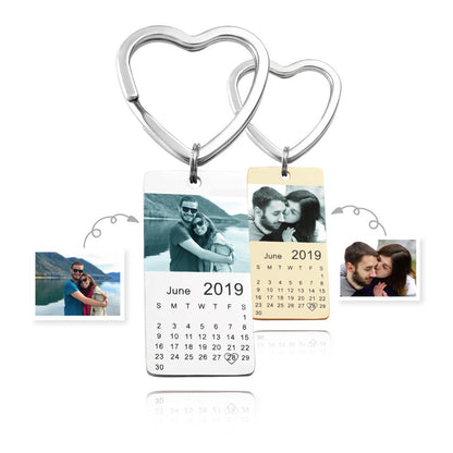 Chaveiro Personalizado com Foto de Aniversário e Design de Calendário