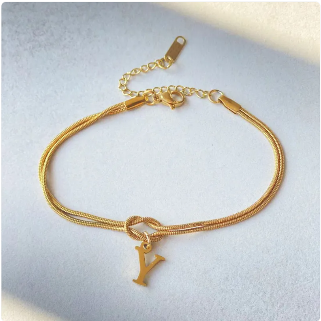 Pulseira Nó do Amor – Corrente de Cobra Dourada