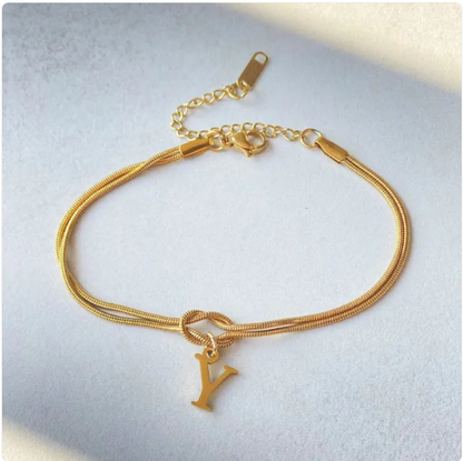 Pulseira Nó do Amor – Corrente de Cobra Dourada